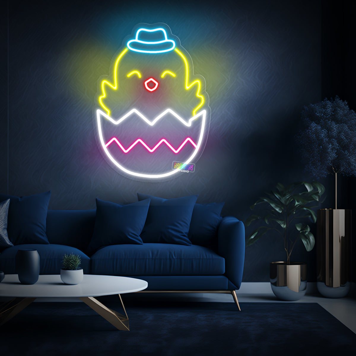 Easter baby chicken neonskylt